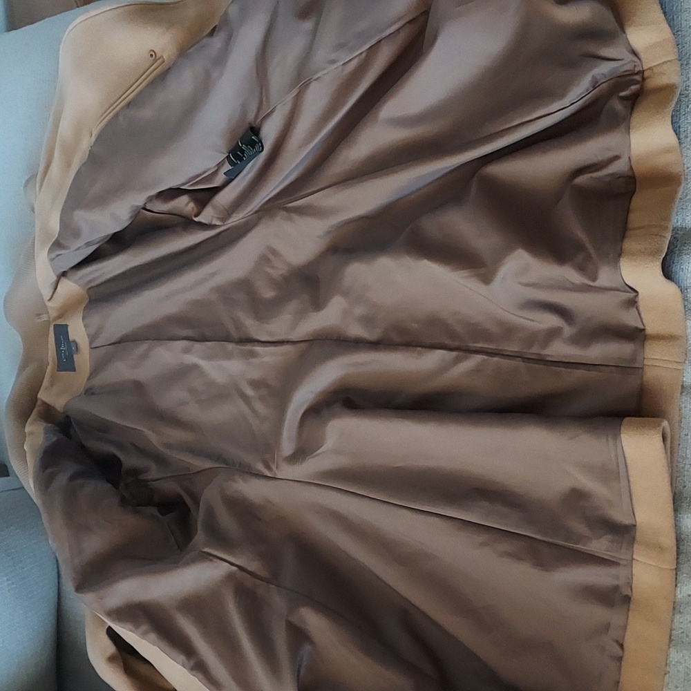 COLE HAAN Wool and Cashmere Blend Belted Tan Women's Coat Sz-8 - Picture 6 of 10